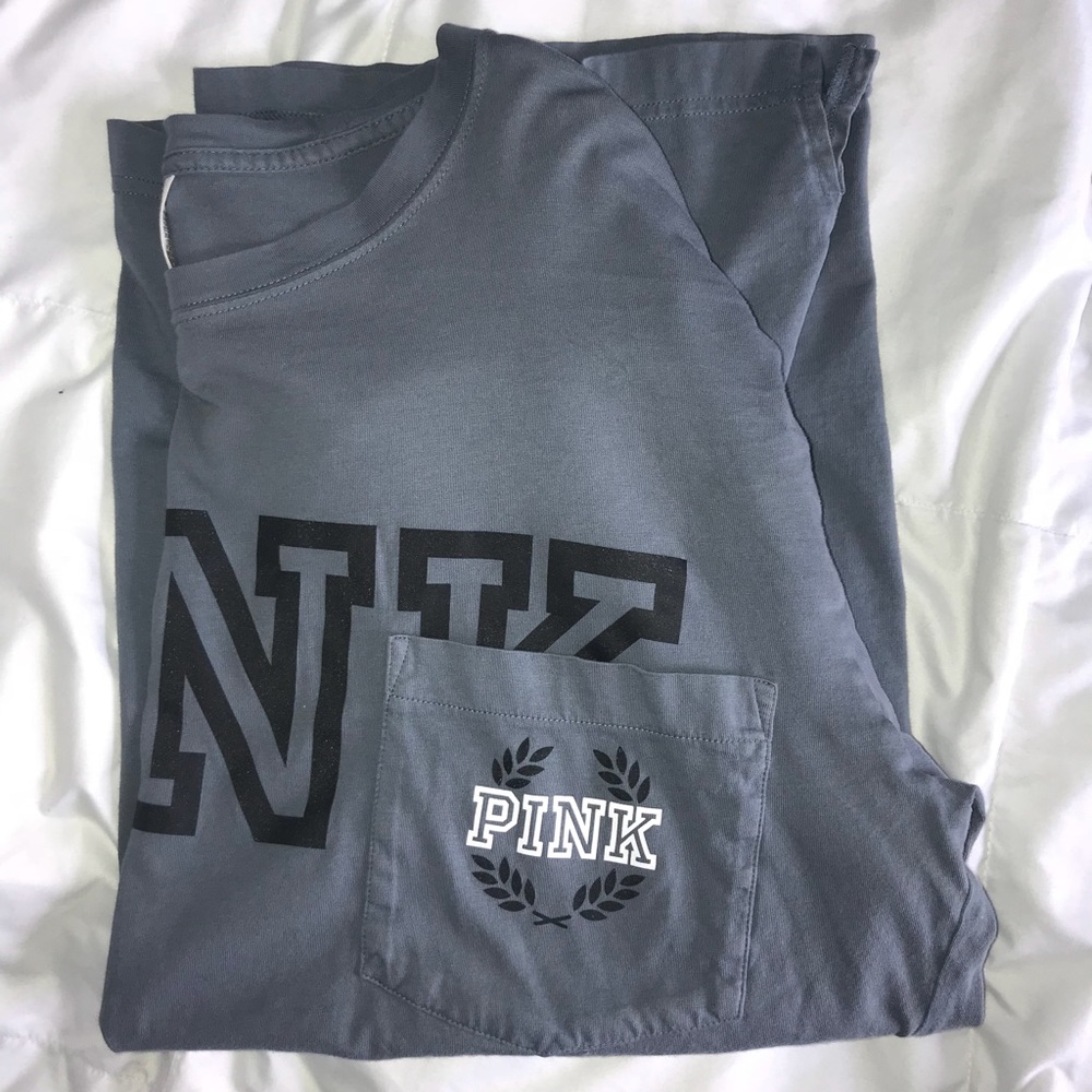 Victoria’s Secret PINK Blue Campus Long Sleeve Tee